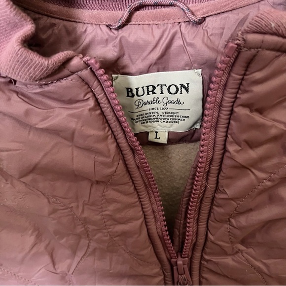 Burton Moonbase Anorak Pullover Womens Sz L Pink Half Zip Fleece Quilted Pockets - Picture 6 of 9